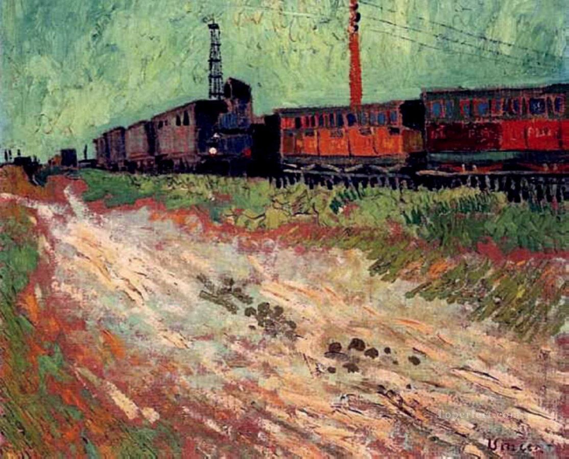 Railway Carriages Vincent van Gogh Oil Paintings